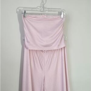 SHEIN Light Pink Striped Pajama Set